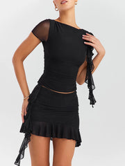 Ensemble robe bikini kaftan transparente deux pièces