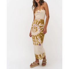 Robe moulante vintage slim sans bretelles Y2K