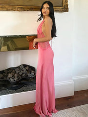 Robe longue de plage bustier en résille à ruban