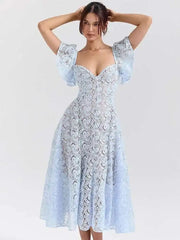 Robe midi bustier trapèze à ceinture