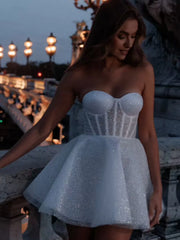Robe de vacances à paillettes et sequins, épaules dénudées