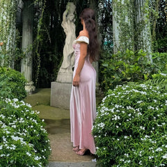 Robe de vacances en satin à manches bouffantes et lacets