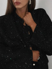 Manteau à paillettes patchwork