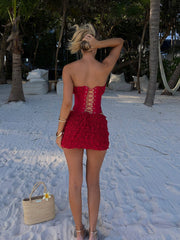 Jupe courte rouge Zofia