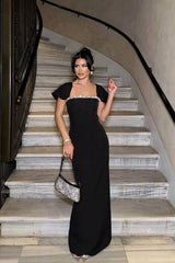 Robe de soirée bandage à strass