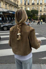 Veste décontractée à manches longues boutonnée unie