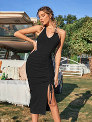 Robe dos nu à col en V
