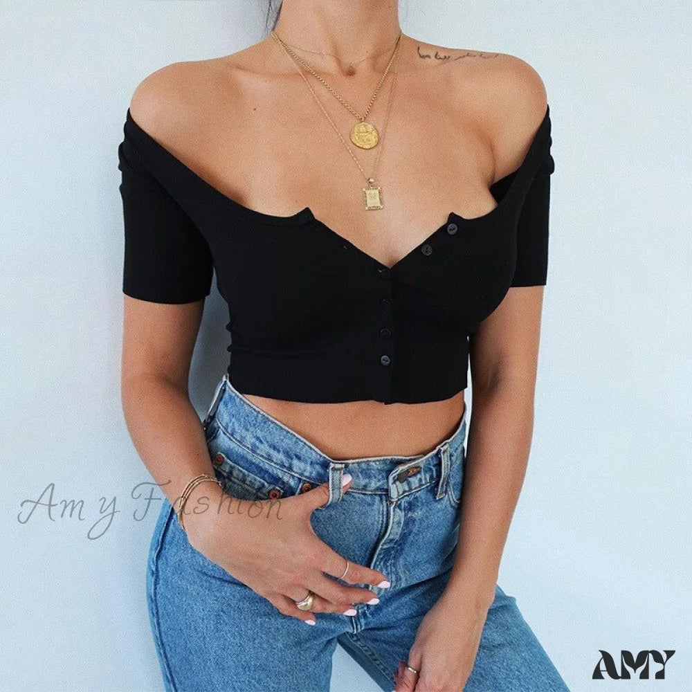 Amy Fashion - Corset Skinny Knitted Tee