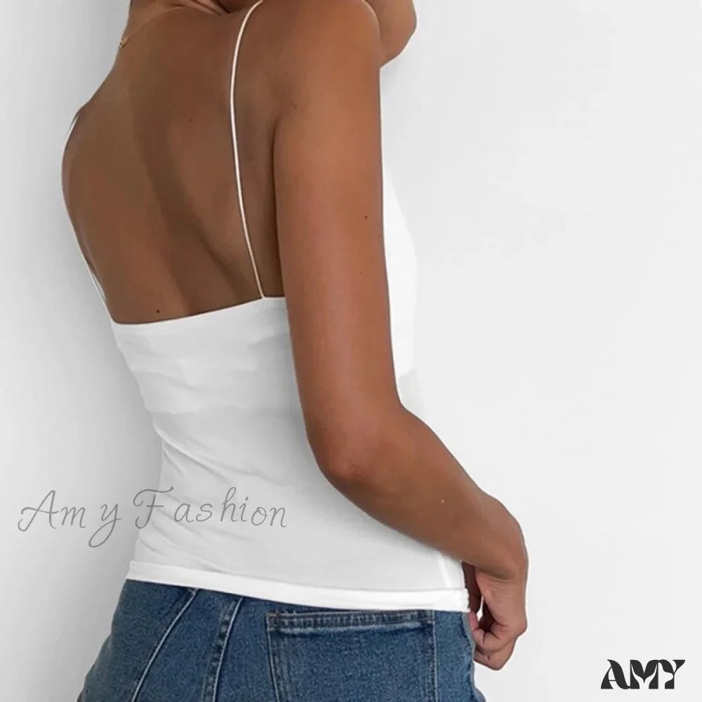 Amy Fashion - Satin Thin Solid Camis