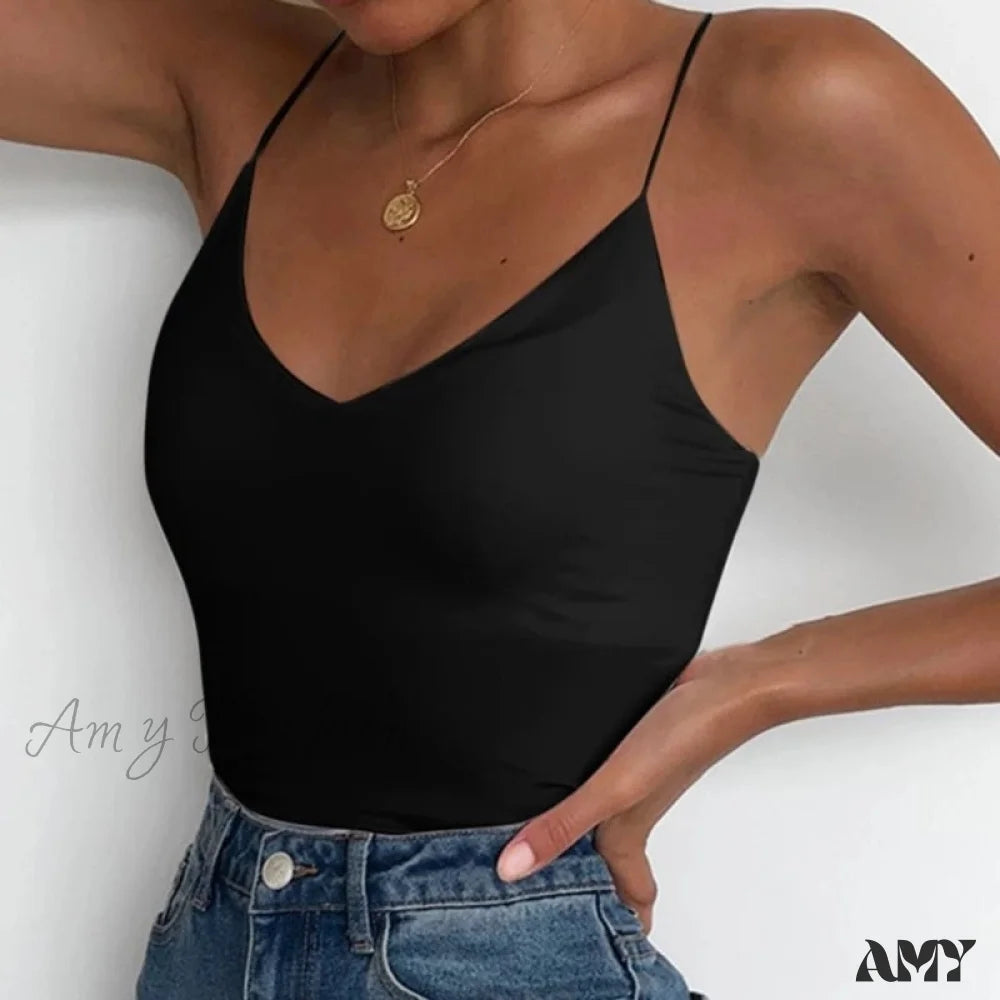 Amy Fashion - Satin Thin Solid Camis