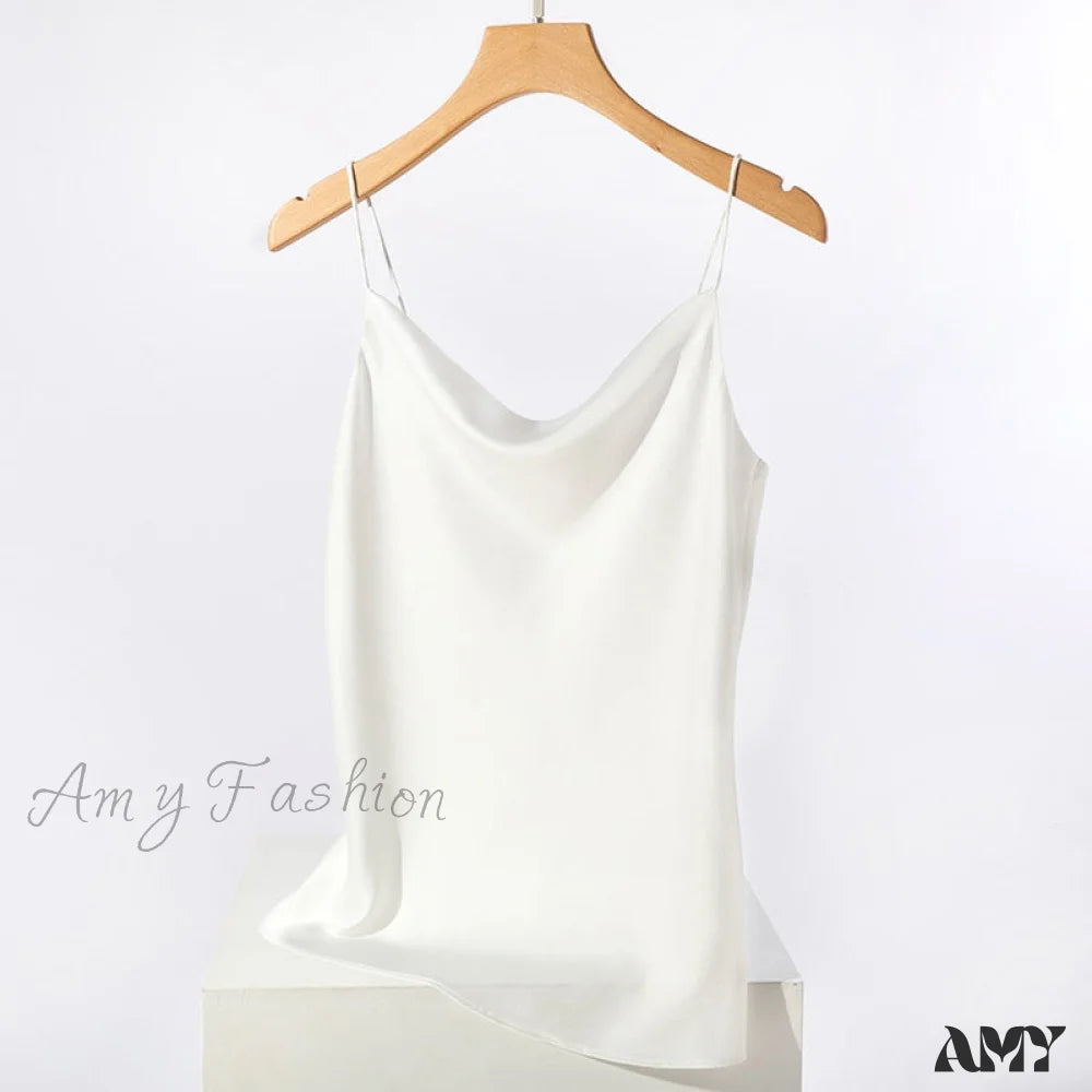 Amy Fashion - Satin Thin Wild Solid Camis