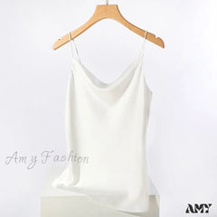 Amy Fashion - Satin Thin Wild Solid Camis