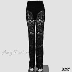 Amy Fashion - Sexy Lace High Waist Loose Pants