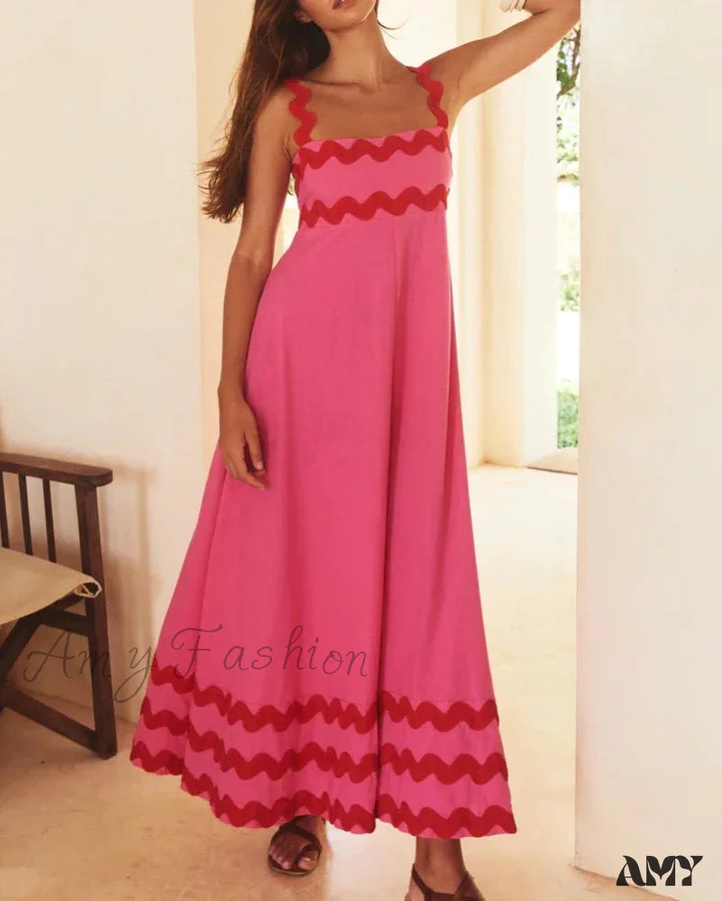 Amy Fashion - Summer Holiday Elegant Vintage Sling Long Maxi Boho Dress Ivory / S