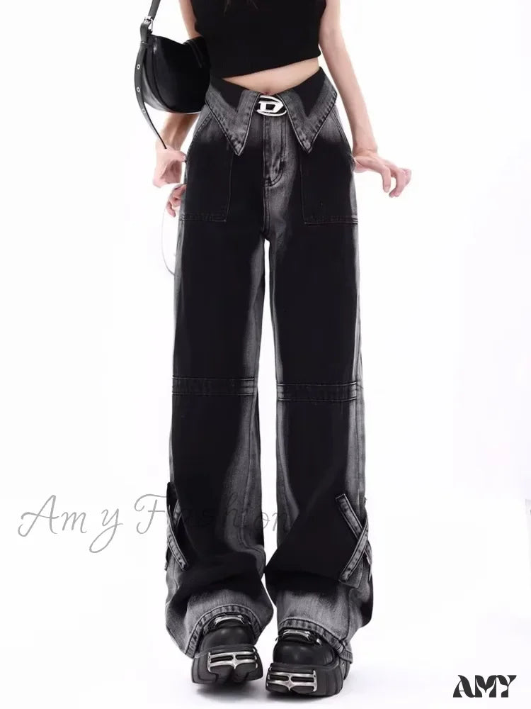 Amy Fashion - Vintage Harajuku Teenagers Y2K Aesthetic Clothing Autumn Baggy Clothes For Women’s