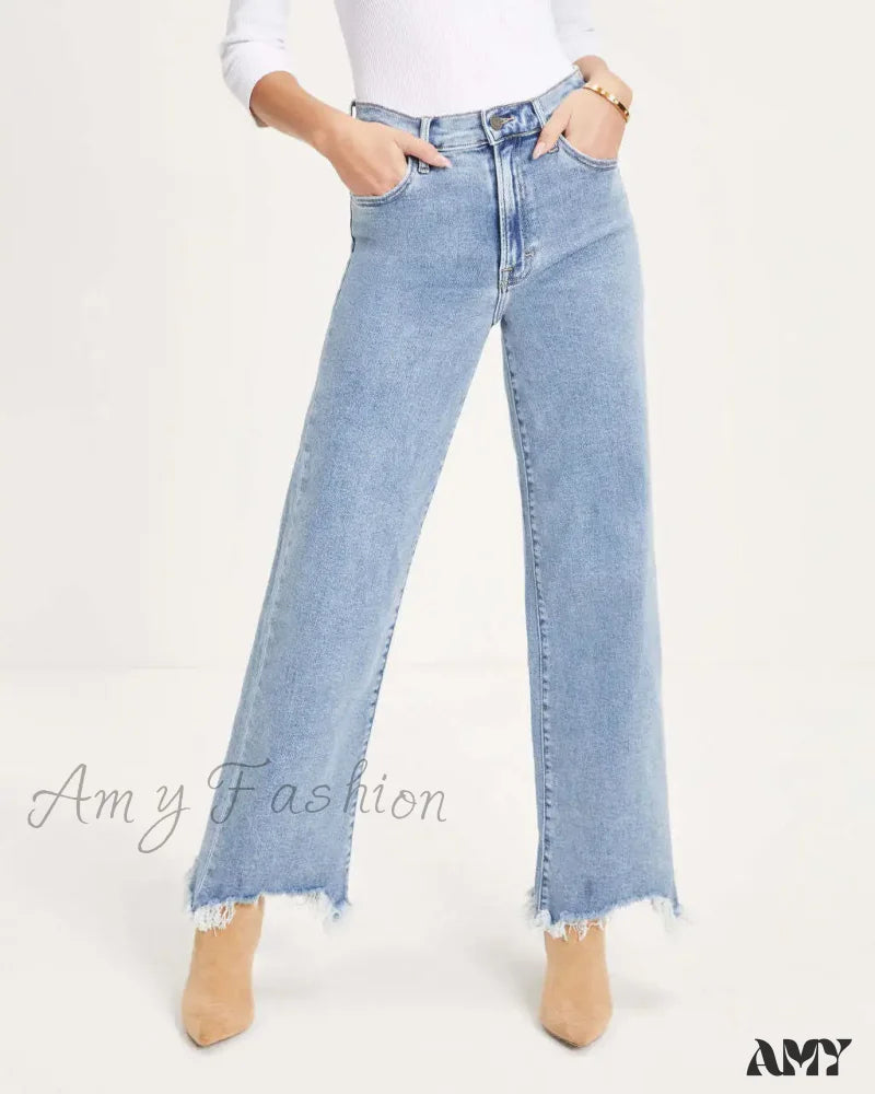 Amy Fashion - Vintage High Straight Korean Denim Jean