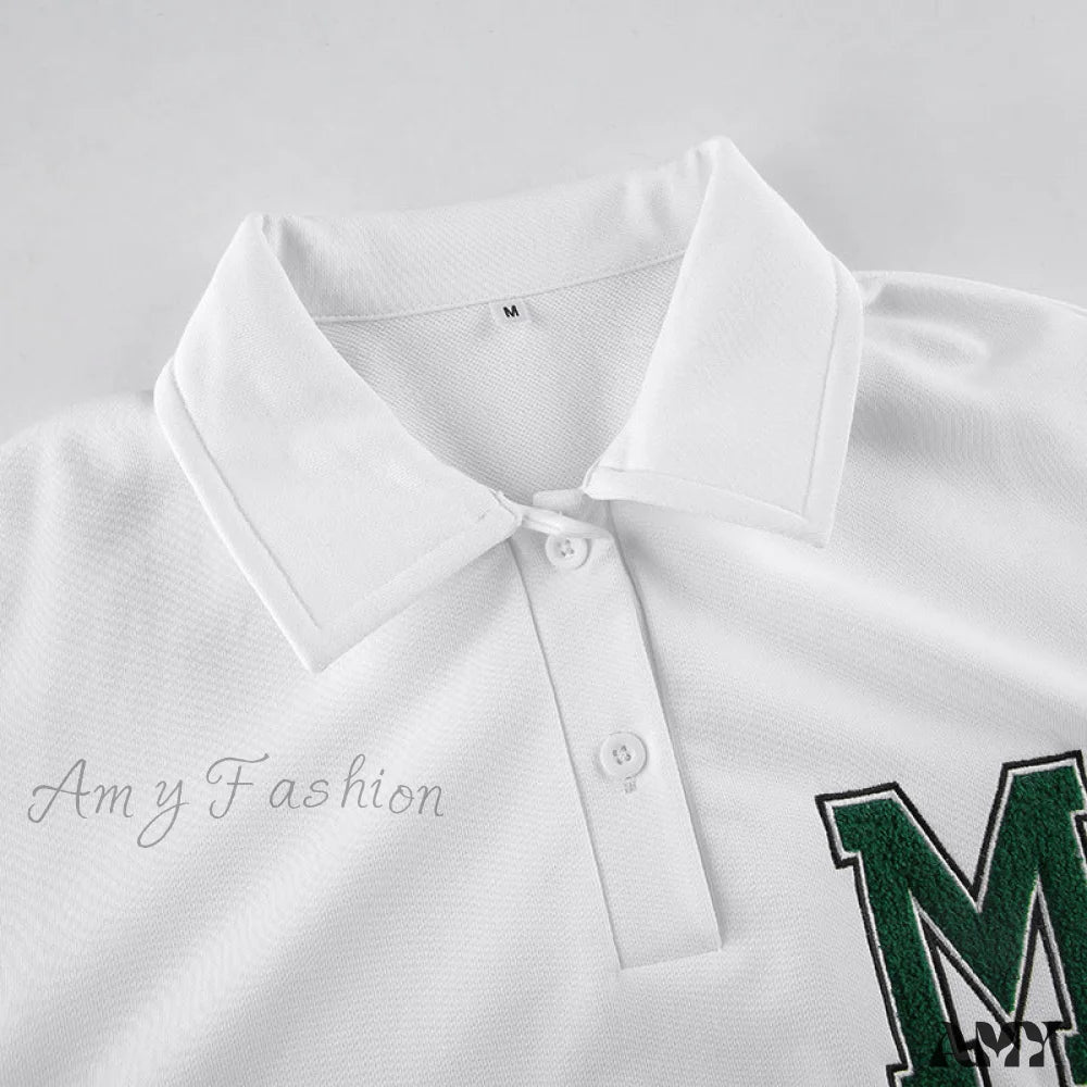 Amy Fashion - White Loose Letter Print T-Shirt