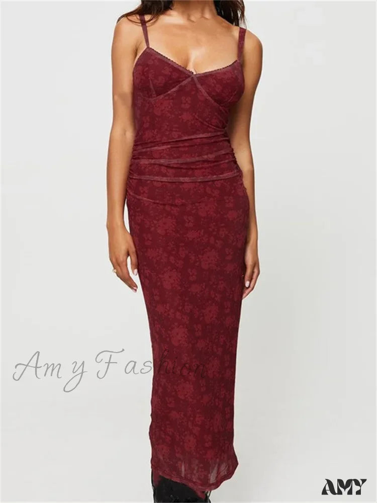 Amy Fashion - Women Sleeveless Strap Summer Vintage Floral V-Neck Party For Cocktail Beach Vestido