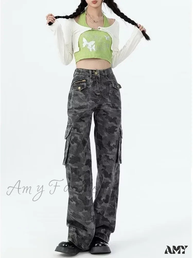 Amy Fashion - Women’s Slacks Aesthetic Clothing Vintage Harajuku New Women Clothes For Teenagers