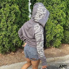 Amy Fashion - Zip Up Streetwear Letter Printed Hoodies