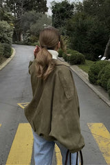 blouson aviateur zippé à manches chauve-souris