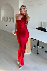 Robe de soirée moulante sexy à bretelles et dos nu