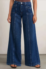 Jean décontracté stretch à jambes larges et coupe bootcut