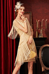 Robe de soirée vintage à franges et sequins