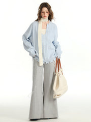 Ensemble pull et gilet uni d'automne