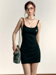 Robe mini moulante à fines bretelles - Robe débardeur en jersey doux