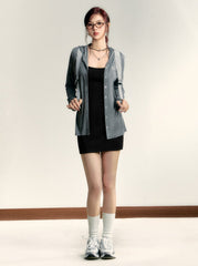 Robe mini moulante à fines bretelles - Robe débardeur en jersey doux