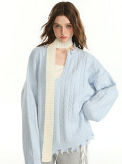 Ensemble pull et gilet uni d'automne