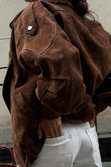 Veste courte et ample Maillard Brown