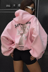 Sweat à capuche zippé ample avec imprimé au dos Sweet &amp; Spicy