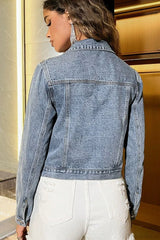 Beaded Chic Loose Versatile Denim Jacket
