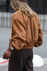 Veste chaude en daim à fermeture éclair, style urbain