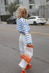 Pull en maille léger à rayures minimalistes et coupe ample