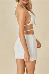 Tie Halter Bustier Cutout Cami Bodycon Dress