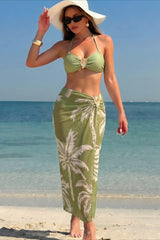 Printed Vacation Three Piece Swim Set