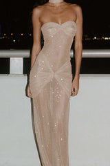 Wrap Tube Sheer Mermaid Slim Bodycon Dress