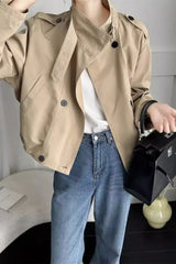 Cargo Cropped Casual Loose Jacket