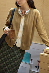 Wool Color Block Layered Cardigan