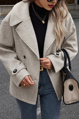 Cropped Wool Blend Oversized Coat