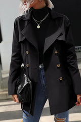 Trench-coat mi-long à double boutonnage et ceinture à nouer