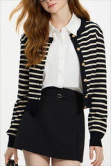 Striped Knit Layered Vest Cardigan