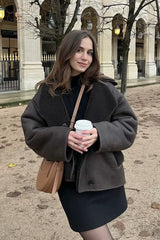 Veste polaire double face ample et chaude