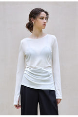 Sous-vêtement technique élégant en laine Tencel à ourlet asymétrique et coupe ajustée