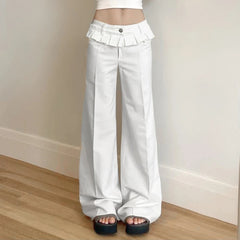 Pantalon droit ample à plis
