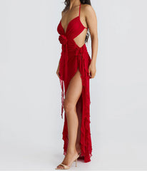 Robe midi dos nu à lacets