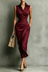 Asymmetric Sleeveless Slim Chic Work Dress